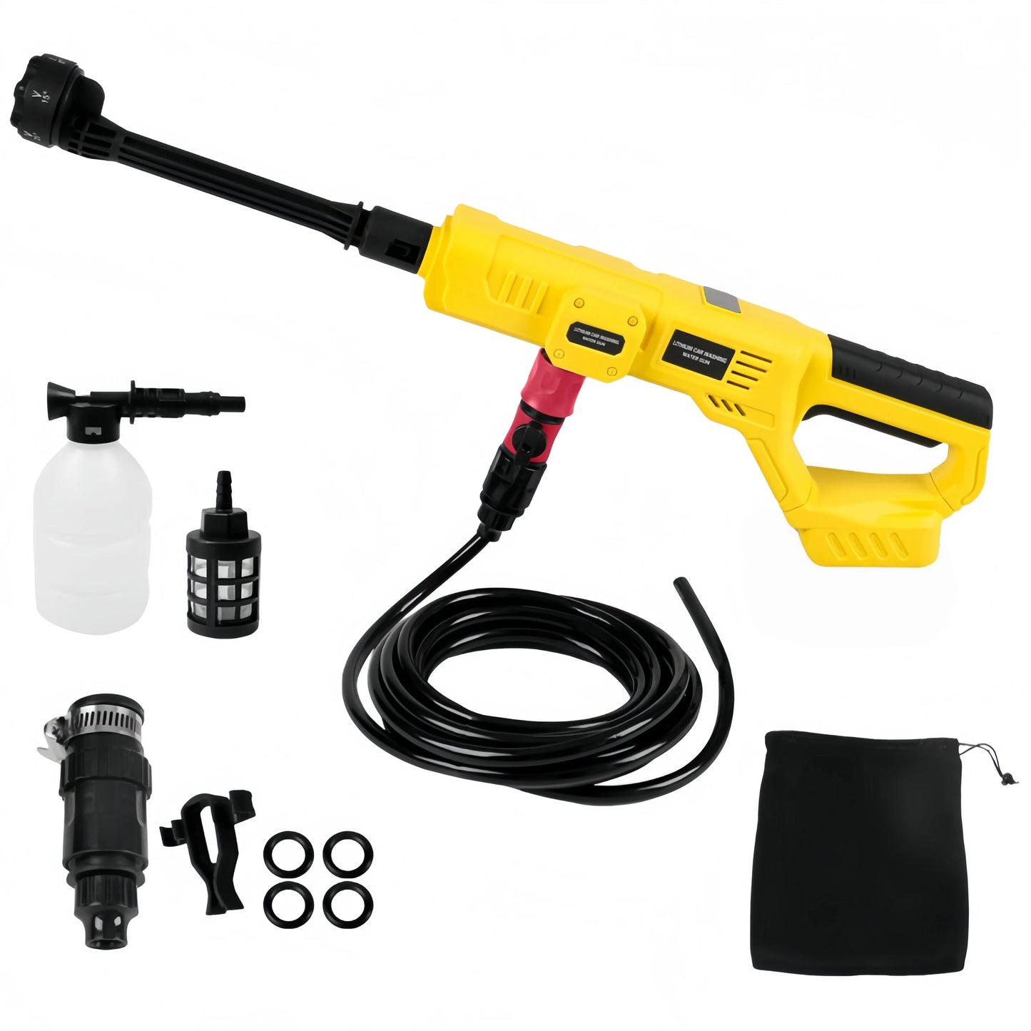 Cordless Garden Irrigation Cleaning Tool Compatible with Dewalt 20V Battery 6 IN 1 High Pressure Car Washer Gun