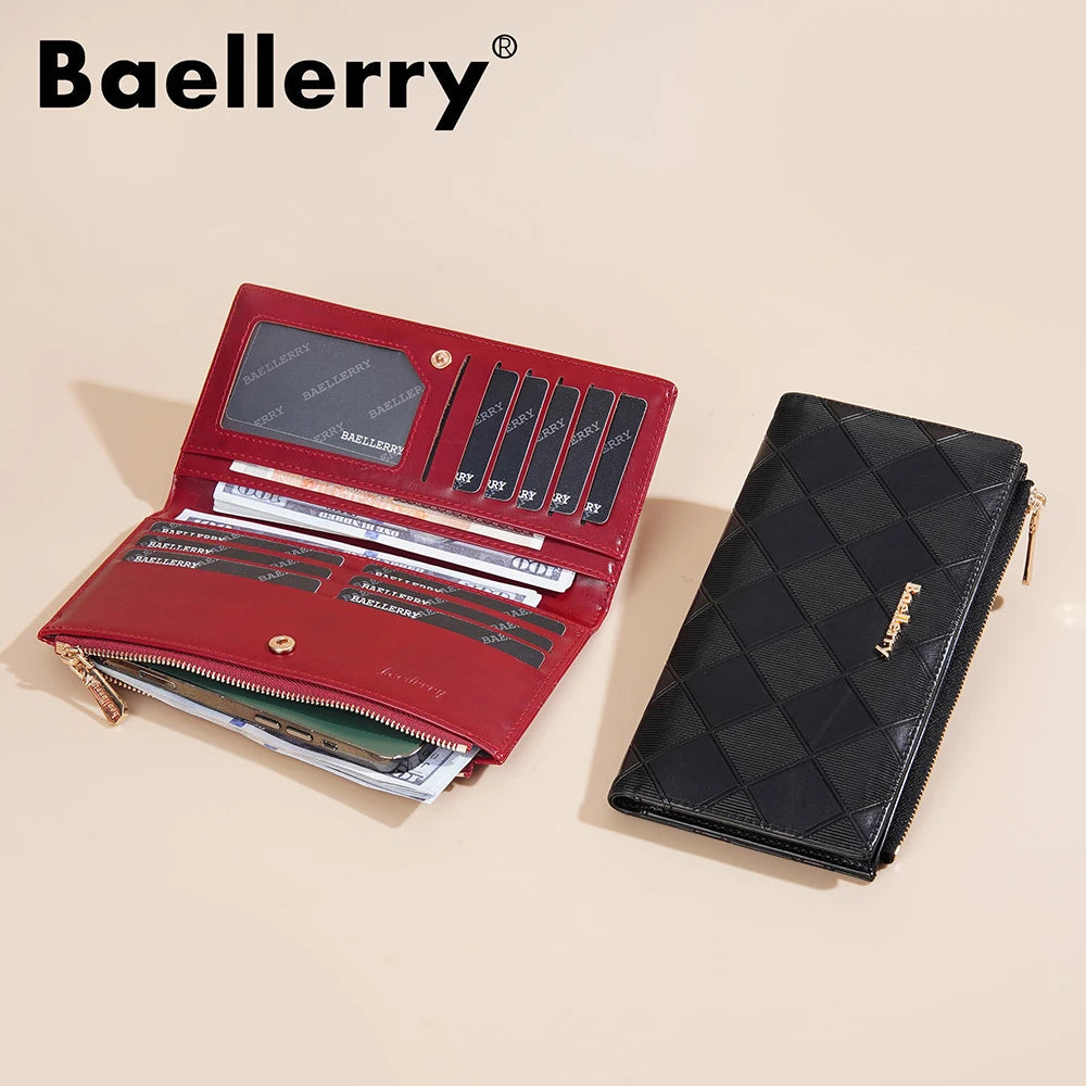 Baellerry Korean Style Small Wallet Women - PU Leather Zipper Pocket, Mini Card Holder for Daily Essentials