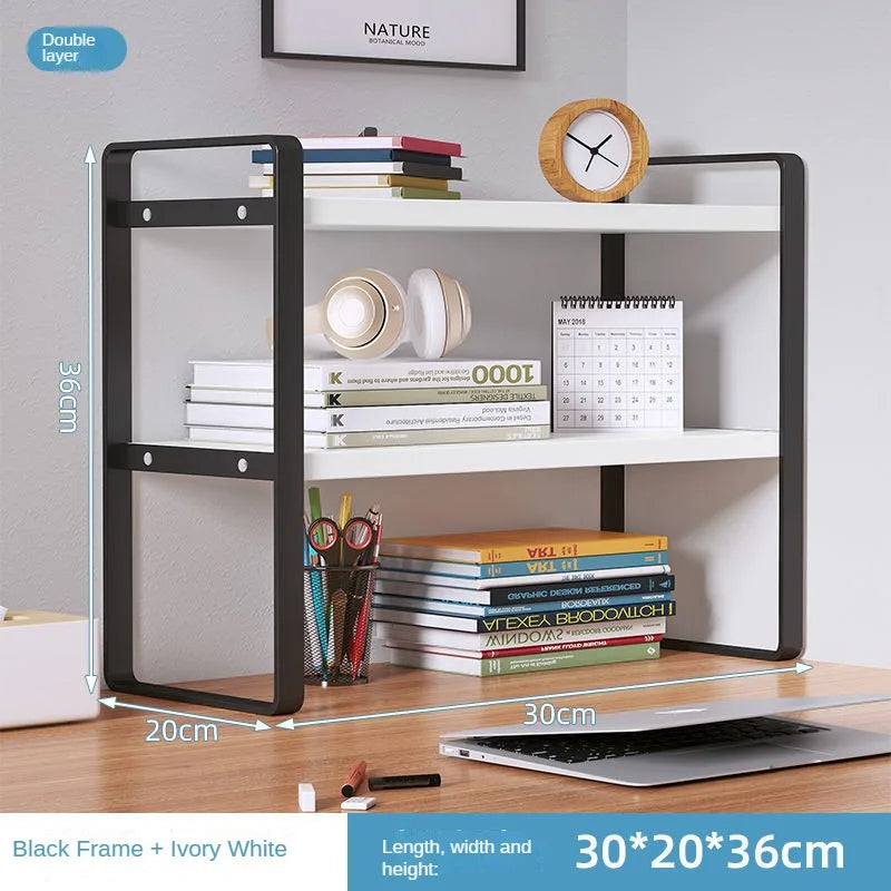 Shelf Desktop Storage  Bookshelf Student Desk Shelves Racks Office Computer Desk Tiered Cabinet Home Storage Holders Organizer
