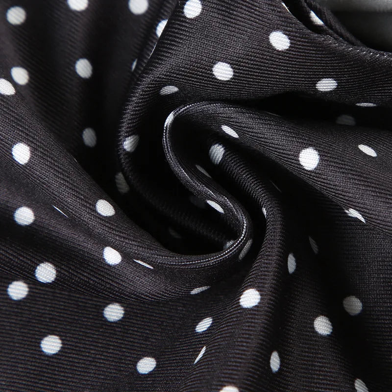 2025 Summer Vacation Beach 2 Piece Set Women Sexy Polka Dots Print Lace Up Halter Bra + Ruffles Micro Mini Skirts Swimsuit