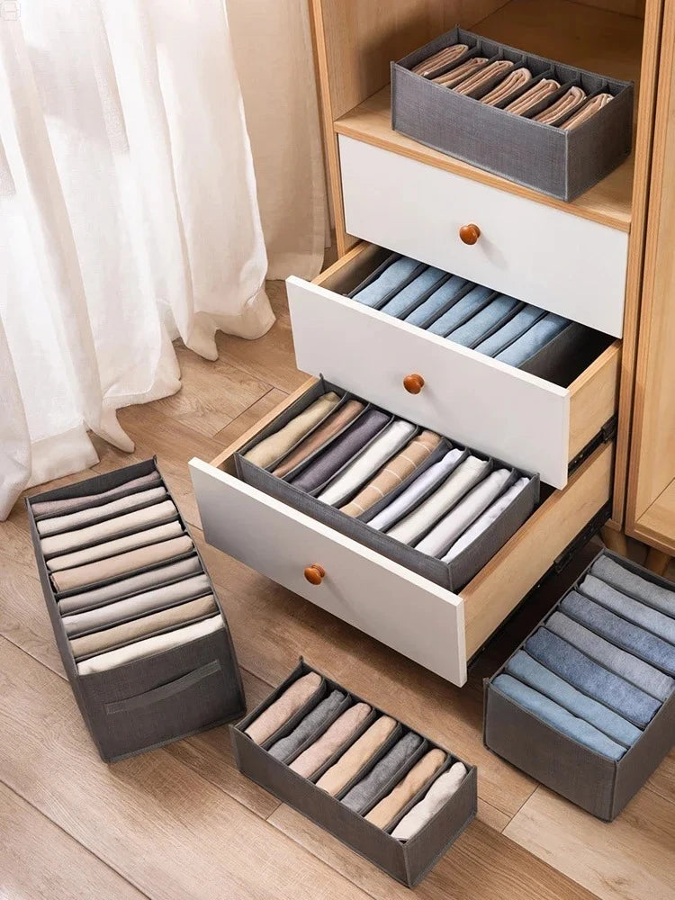Household Pants Storage Artifact Jeans Storage Box, Underwear Storage Box, Pants Rack, Divided Storage Box, Storage Box