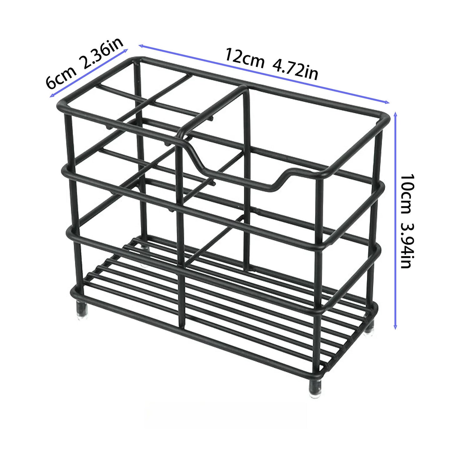 Bathroom Countertop Toothbrush Storage Rack Stainless Steel Organizer for Toothpaste Cups Razors and Daily Essentials