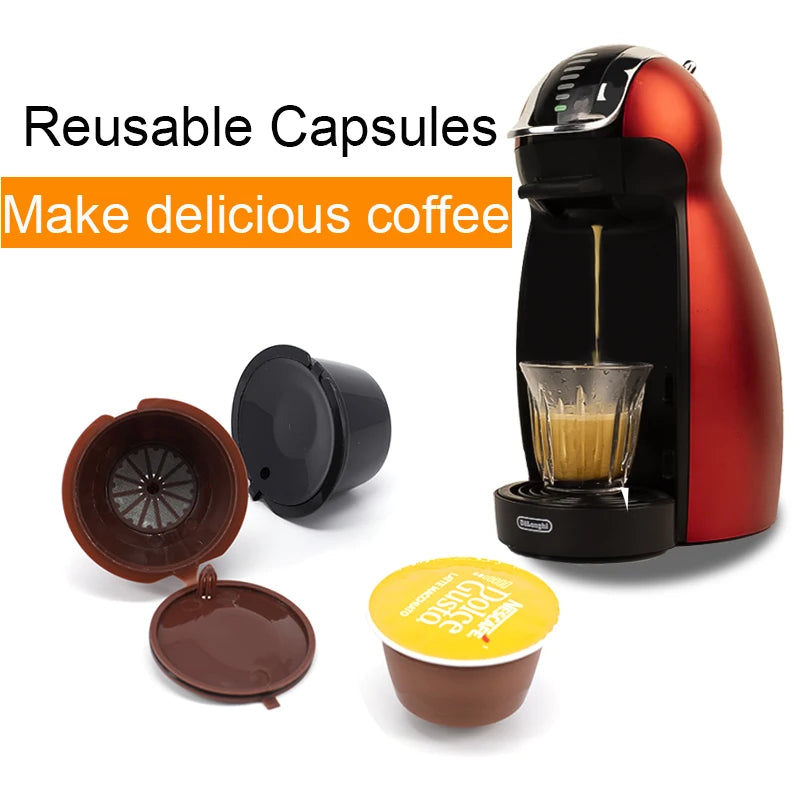 Reusable Coffee Capsule  Pods Filter Cup for Nescafe Dolce Gusto Refillable Cap For Coffee Powder Bean Cup
