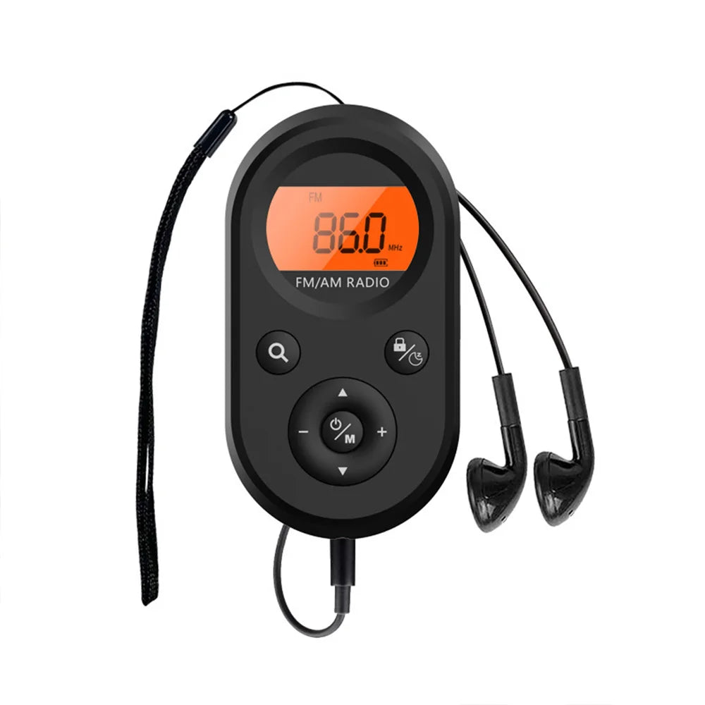 Portable Pocket Radio, Rechargeable AM/FM Radio with Long Battery Life, Stereo Earphone, Sleep Timer, Small Digital Transistor