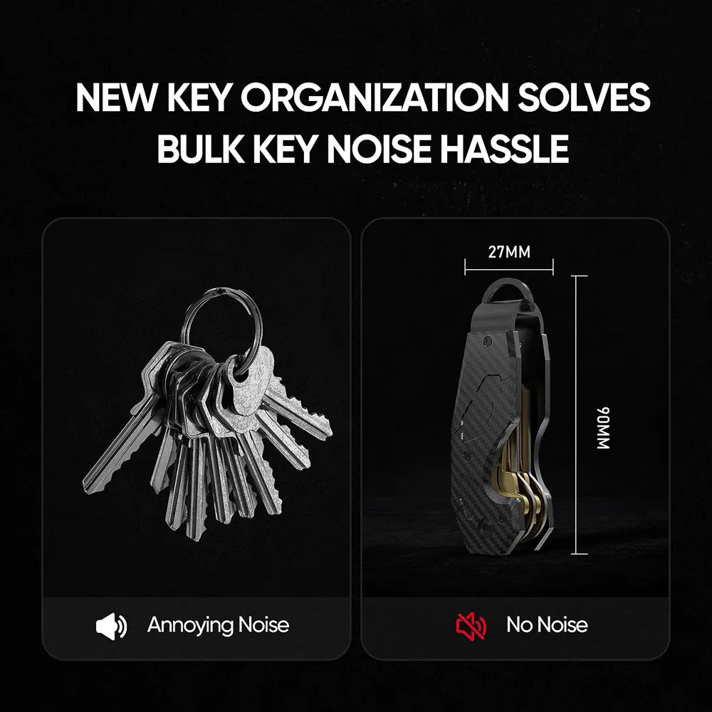 Compact Key Organizer Keychain – Holds 1-6 Keys, Minimalist Key Holder for Men and Women