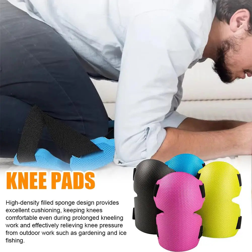 1pair Knee Protection Pad Labor Insurance Garden Knee Pads Thickened Wear-Resistant Knee Protectors with Adjustable Straps