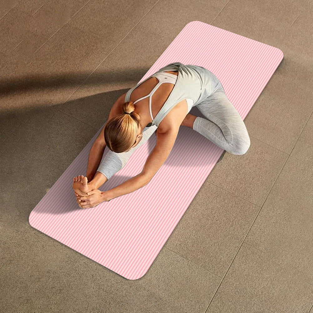 Yoga Mat Non Slip Exercise Mat Thick Solid Color Fitness Mat Yoga Workout Mat Multi-Function for Home Gym