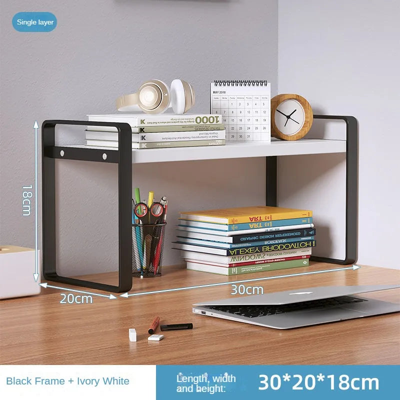 Shelf Desktop Storage  Bookshelf Student Desk Shelves Racks Office Computer Desk Tiered Cabinet Home Storage Holders Organizer