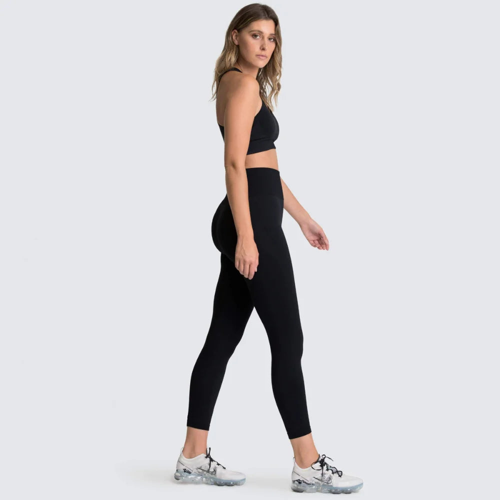 Women's Seamless Yoga Set Fitness Crop Top & Tummy Control High Waist Leggings with Built-in Bra Workout