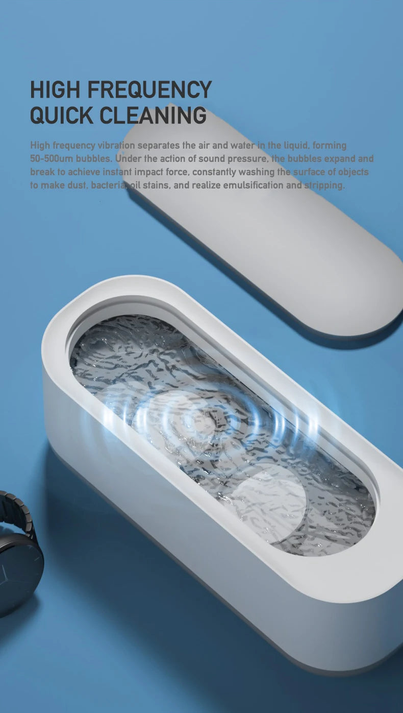 Ultrasonic Cleaning Machine Vibration Cleanser Wash Cleaner Jewelry Glasses Cleaner Watch Cleaning Makeup Brush Cleaning Tool