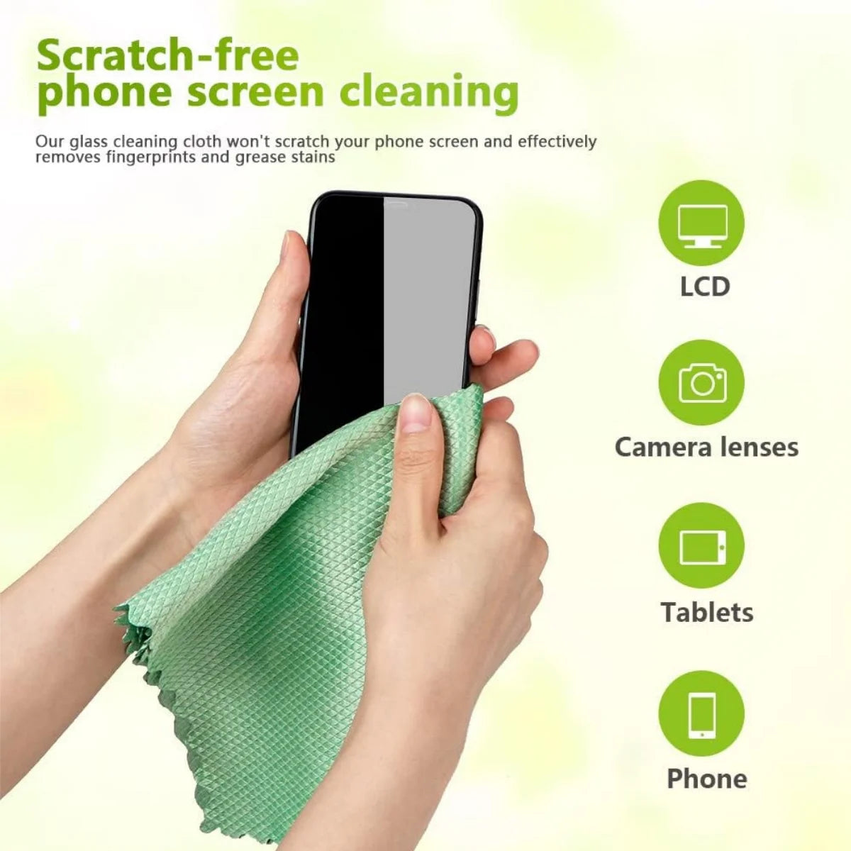 5/10PCS Microfiber Glass Cleaning Cloth Lint Free Quickly Clean Windows, Glasses, Windshields, Mirrors, Stainless Steel