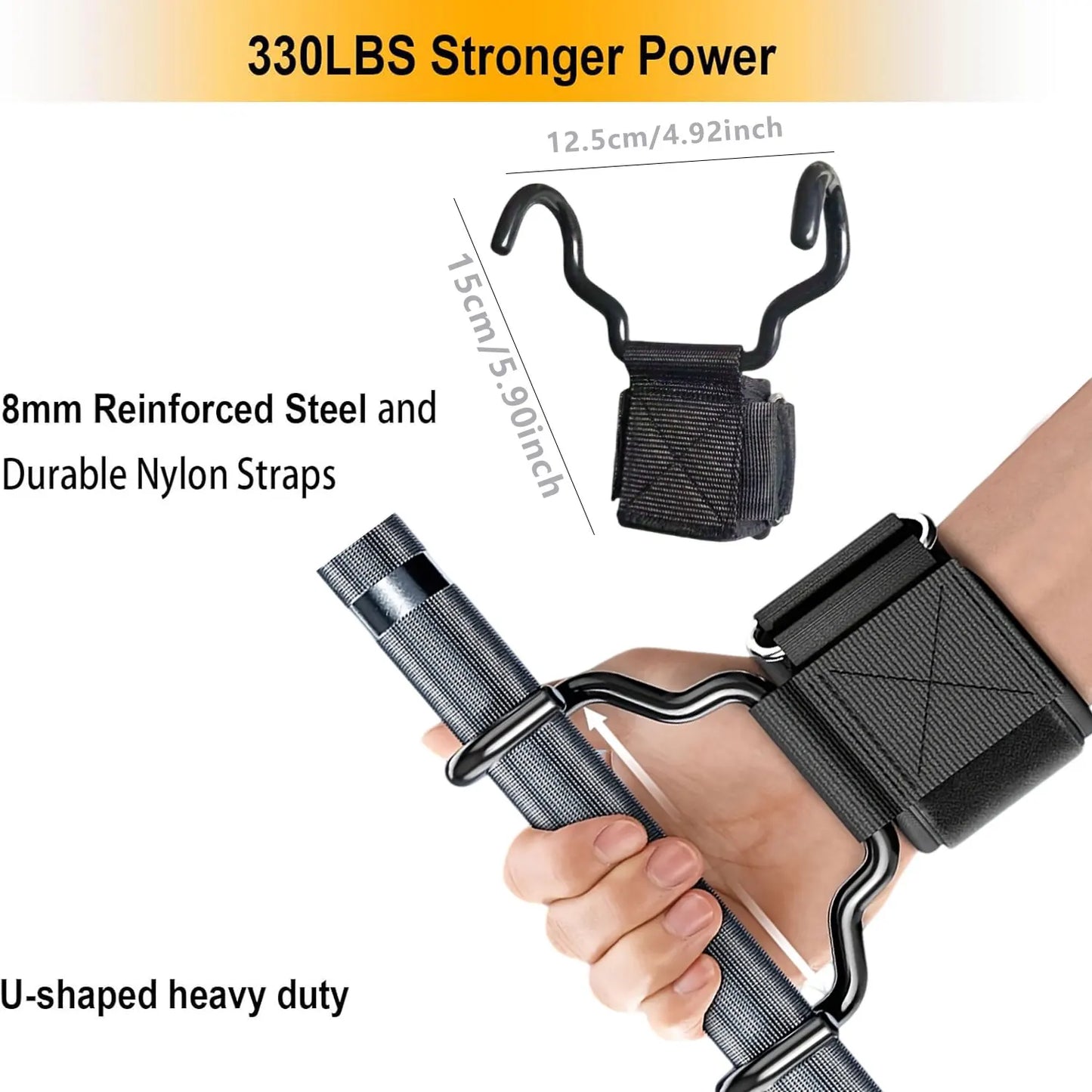 Thickened Weight-Bearing Grip Strength Assistance Hook, Home Gym Weightlifting Training Equipment, Upper Limb Muscle Strength Ex