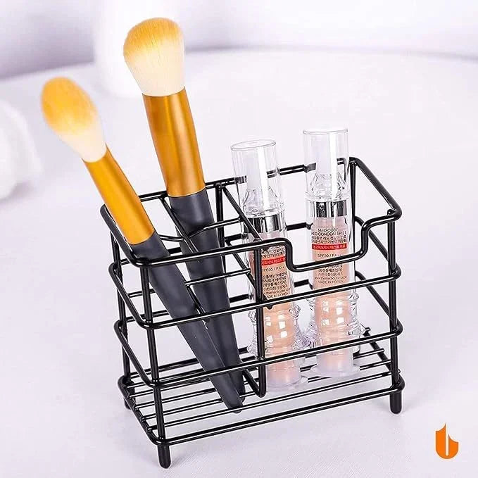 Bathroom Countertop Toothbrush Storage Rack Stainless Steel Organizer for Toothpaste Cups Razors and Daily Essentials