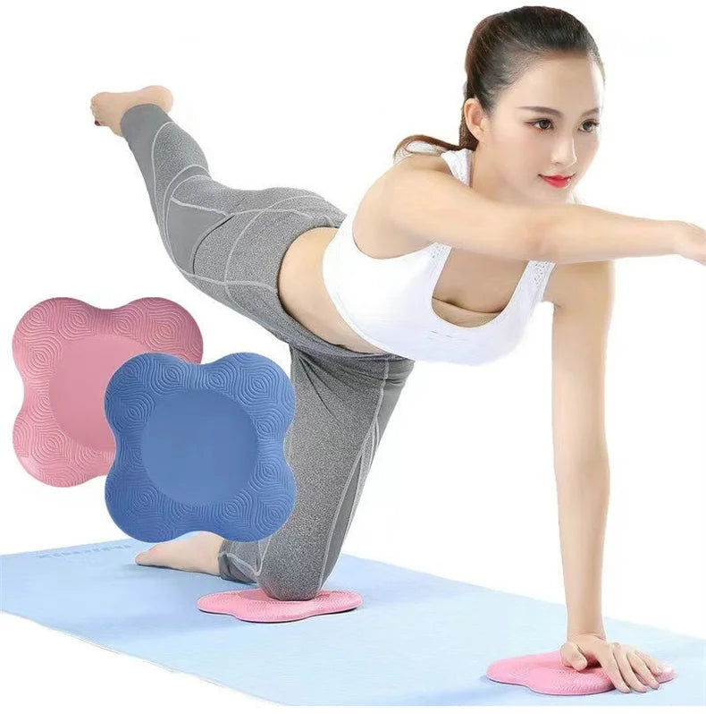 2pc Pilates Knee Pad Wrist Hand Protective Pad Non-slip Yoga Mat Solid Color Soft TPE Foam Flat Support Pad