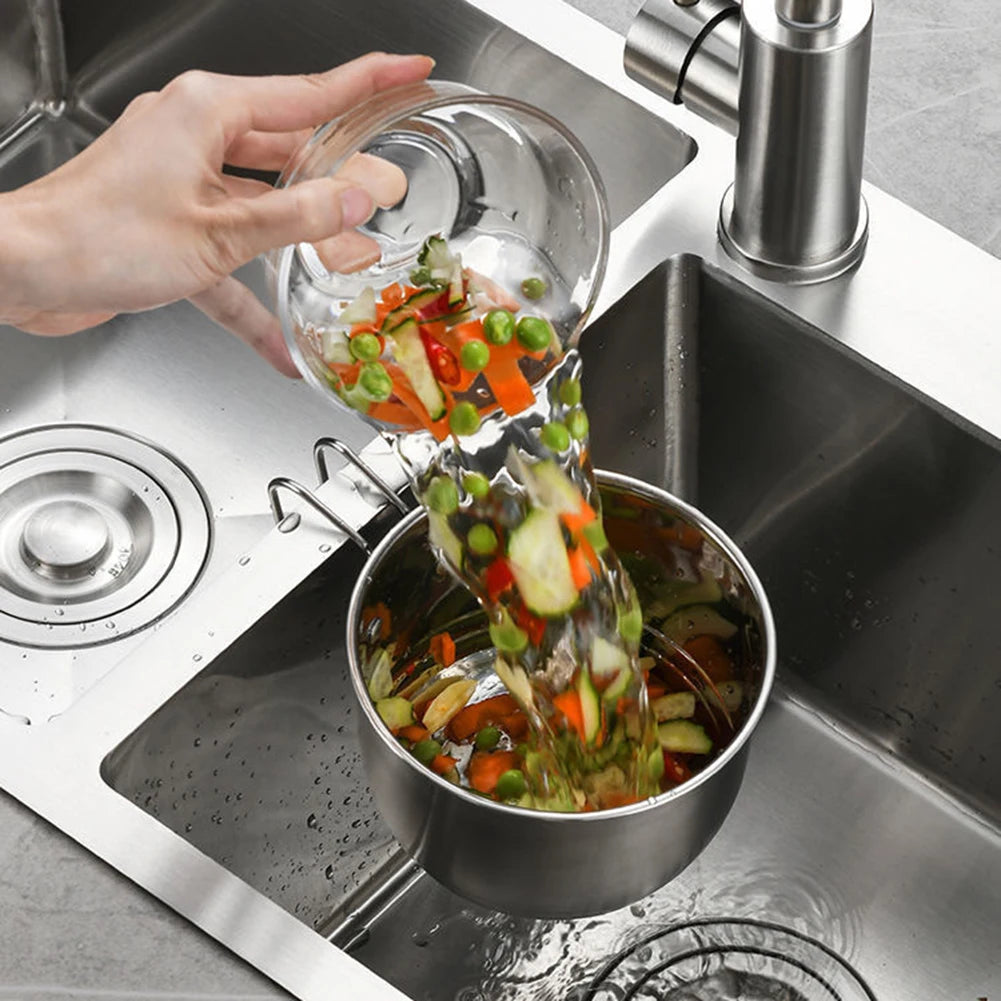 Stainless Steel Kitchen Sink Strainer Basket Hanging Kitchen Waste Filter Kitchen Vegetable Basin Drainer Kitchen Supplies