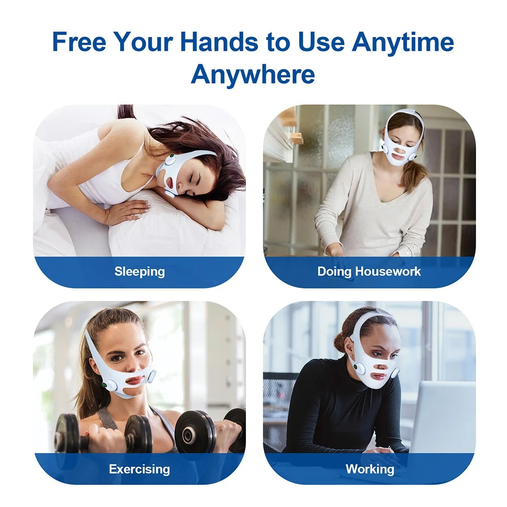 Electric Face Slimming Bandage V Line Chin Strap Facial Shaping Massager Edema Removal Mask V Line Lift Up Belt