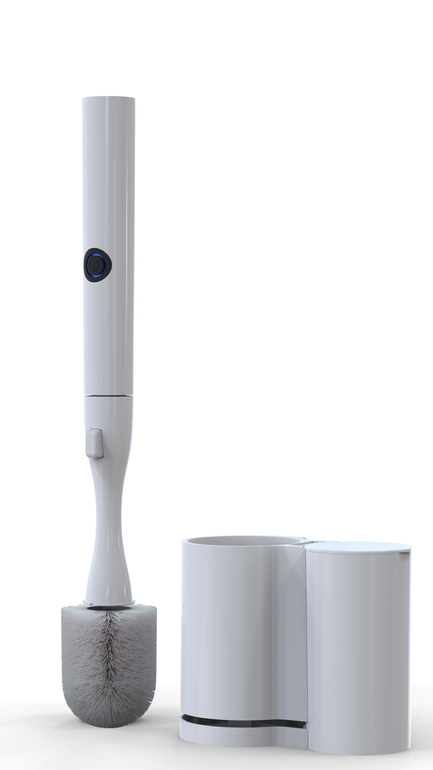 Household cleaning electric toilet brush and supporting set, including 5 disposable refill heads, suitable for bathroom use