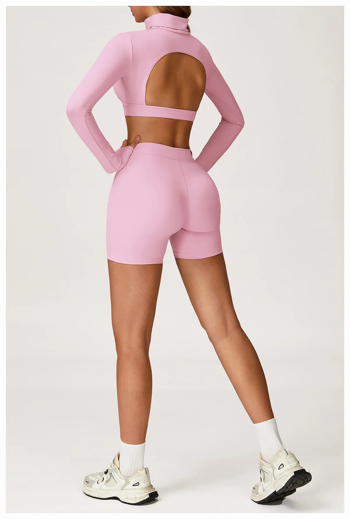 Yoga Set 2 Pieces Gym Clothes Yoga Outfits For Women Tracksuits Workout Long Sleeved Fitness Set Sport Bra Crop Top Gym Leggings