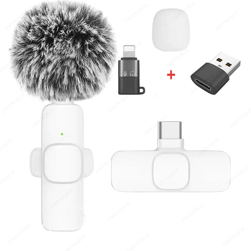 New Wireless Lavalier Microphone Portable Audio Video Recording Mini Microphone