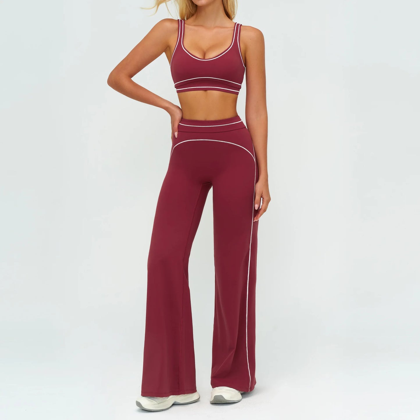 Yoga Set 2 Pieces Women Tracksuit Workout Outfits Fitness Sportswear Gym Clothes High Waist Leggings Sports Bra