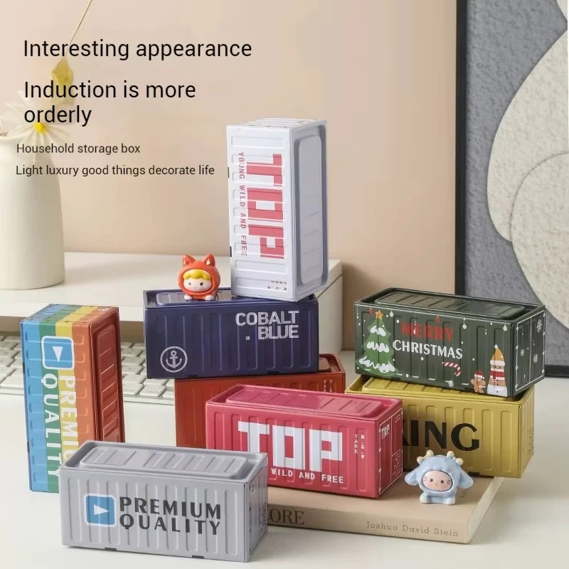 Compact Iron Storage Container Creative Desktop Organizer Office Supply Tube Office Desk Organizer Metal Box Mini Container ﻿