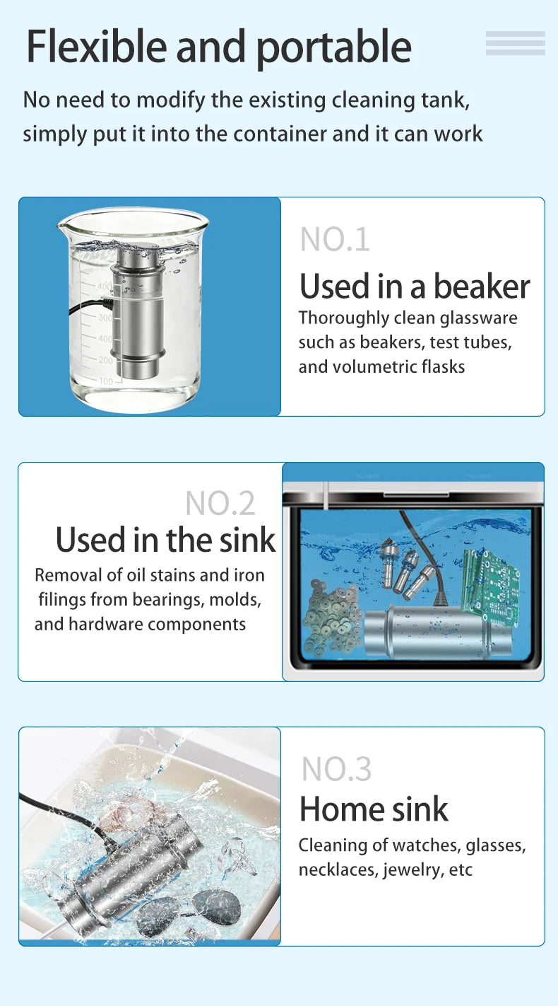 Household Jewelry Cleaner Portable Cleaner Household Mini Immersible Cleaning Machine for Jewelry Fruit Vegetable Dentures