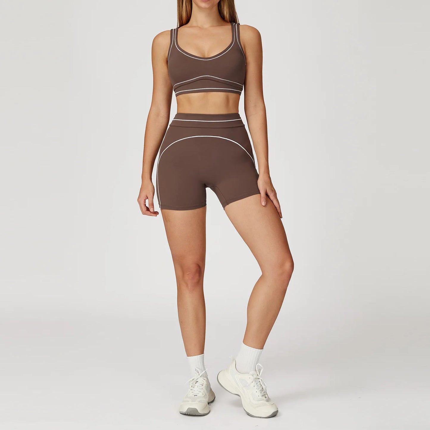 Yoga Set 2 Pieces Women Tracksuit Workout Outfits Fitness Sportswear Gym Clothes High Waist Leggings Sports Bra