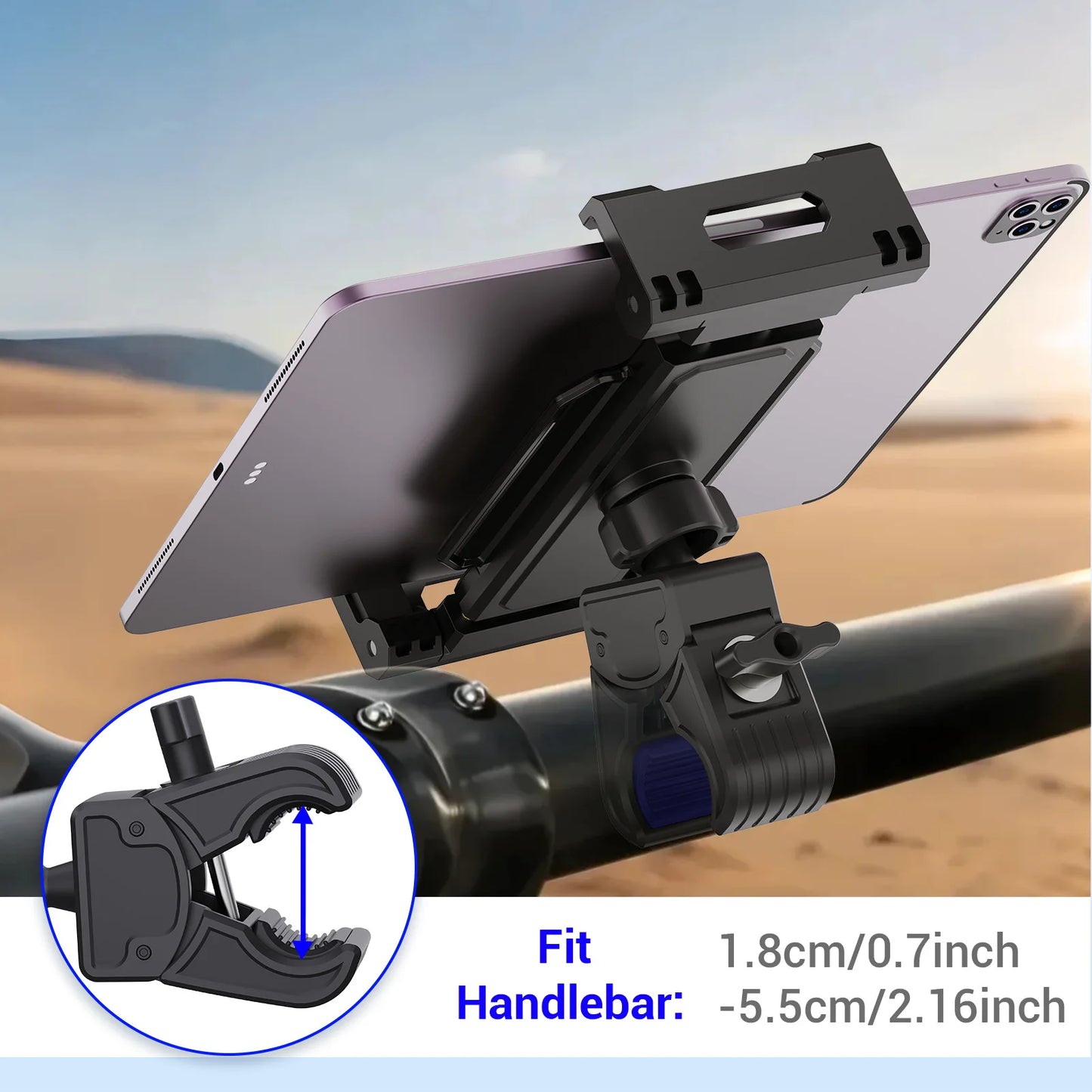 Portable 2 in1 Tablet Holder Indoor Gym Treadmill Handlebar Bracket Stand for 4-14" Mobile Phone Support Devices iPad Pro Air
