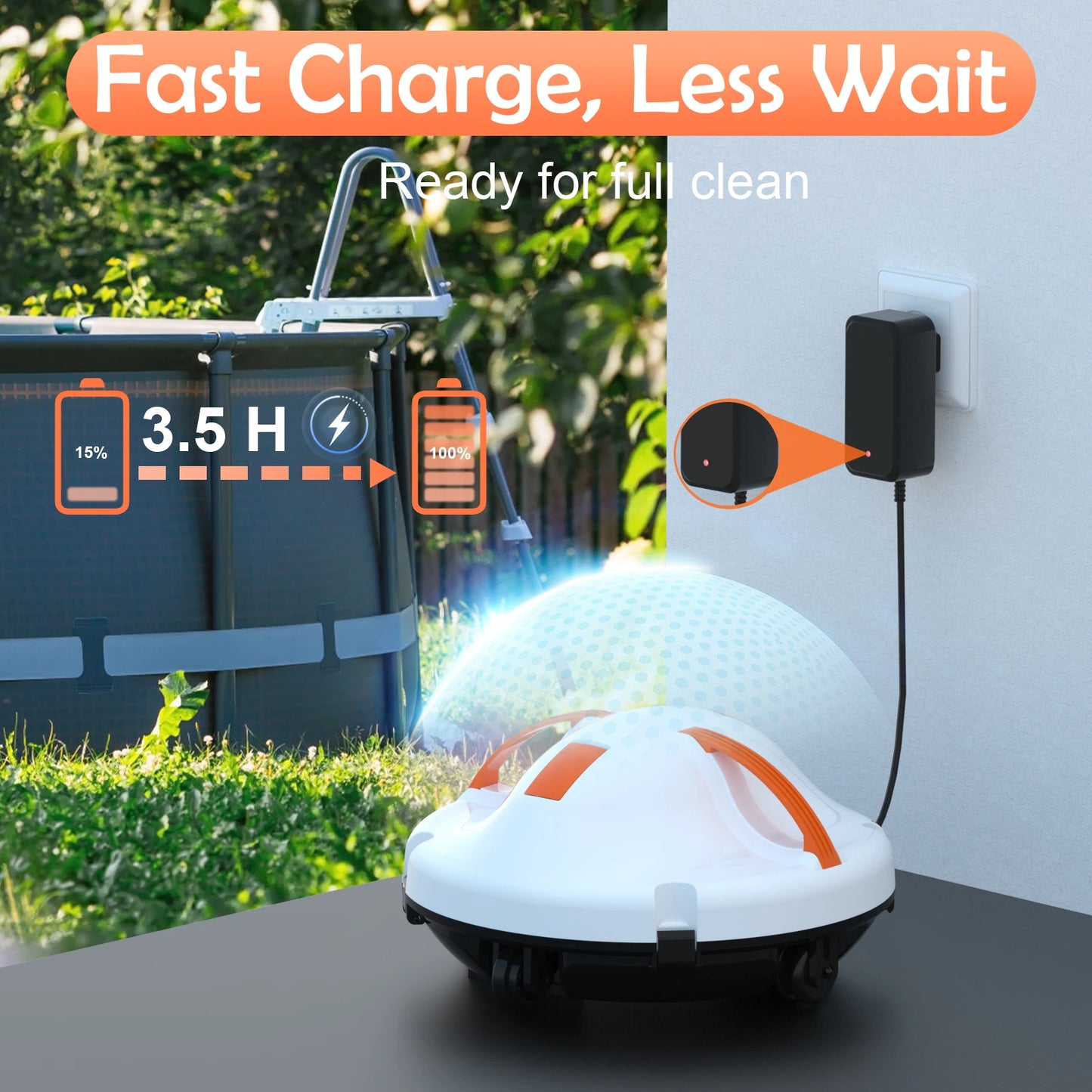 Smart Control Cleaning Cordless Vacuum Wall Mounted Automatic Pool Swimming Accessory Robotic Cleaner Robot