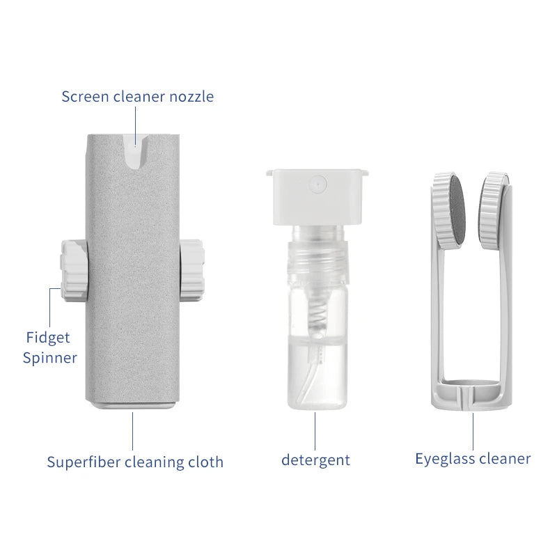 5in1 Eyeglass and Mobile Phone Screen Cleaning Set, Dust Removal of Eyeglass Lenses and Mobile Phone Screen Cleaning fiber cloth