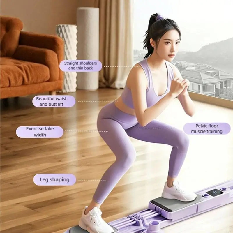 Leg Exercise Machine Foldable Ski Trainer Adjustable Multifunction Pelvic & Hip Strengthener Fitness Equipment 69HD