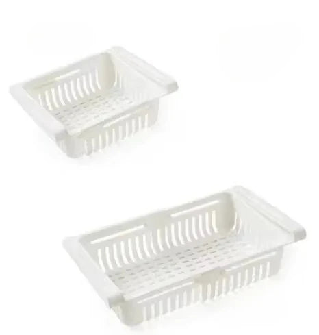 1Pc Refrigerator Storage Basket Flexible Expandable Fridge Organizer Drawer Storage Rack Storage Fresh Box Freezer Box Storage