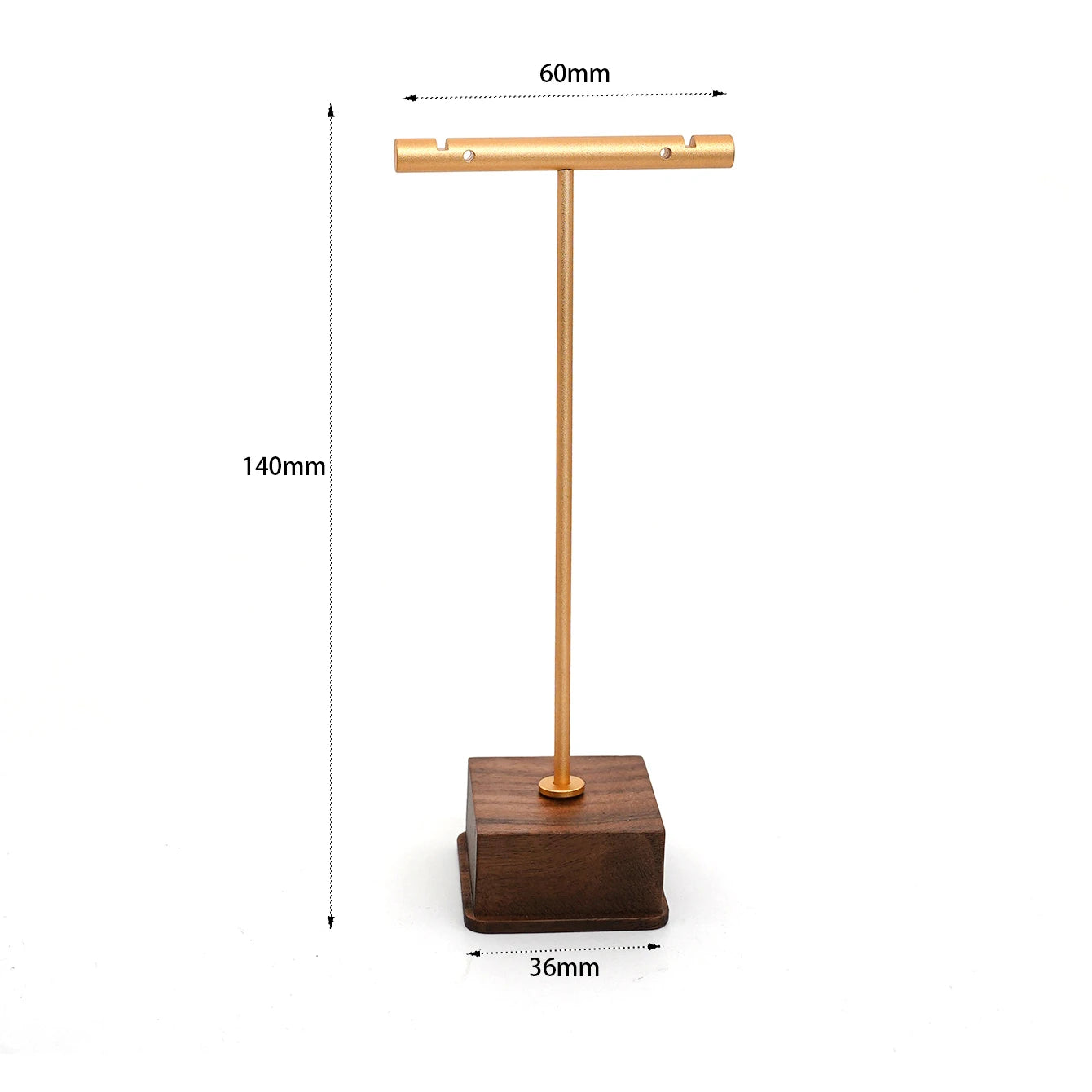 Multi - Use Jewelry Display Rack, Walnut Base Gold/Black Metal Top Rated Holder for Earrings/Necklaces, Loved by Boutique Owners