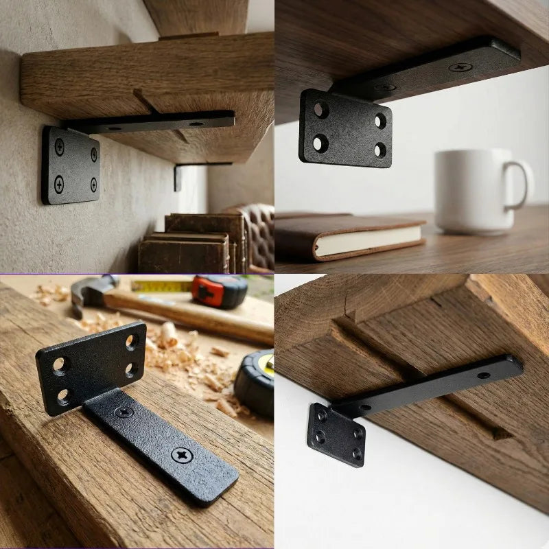L-Shaped Shelf Brackets Wall Mount Heavy Duty Floating Shelves Bookshelf Partition Fixing Heavy Duty Bracket Hardware Support