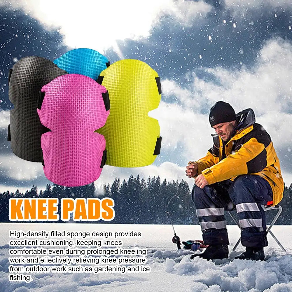 1pair Knee Protection Pad Labor Insurance Garden Knee Pads Thickened Wear-Resistant Knee Protectors with Adjustable Straps