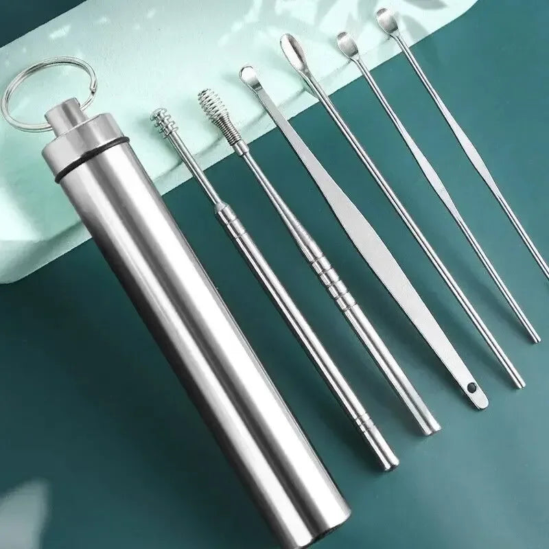 Ear Pick Six-Piece Set Ear Cleaning Ear Picking Earpick Convenient Portable Ear Pick Household for Adults