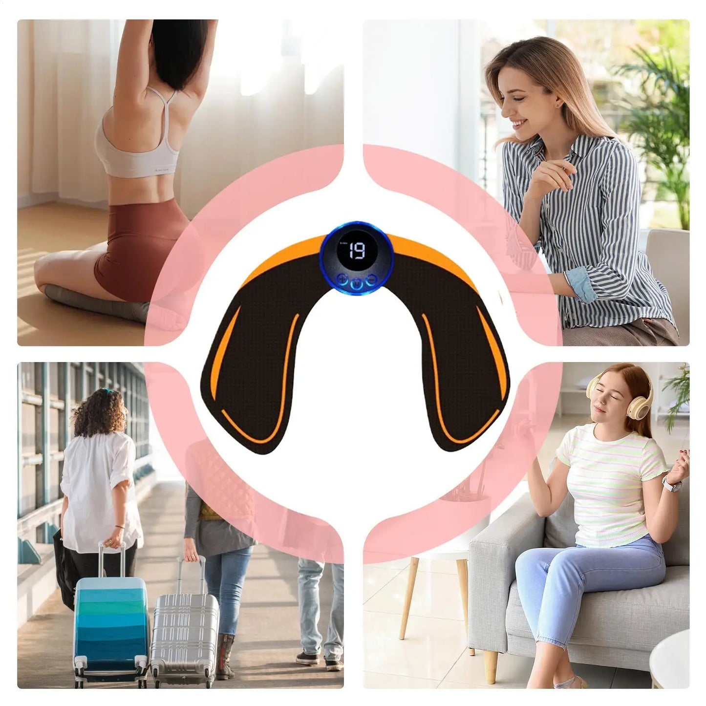 Intelligent Glute Stimulator Wireless Muscle Toner EMS Training Butt Lifter for Home Gym Travel Workout Toning Equipment Fitness