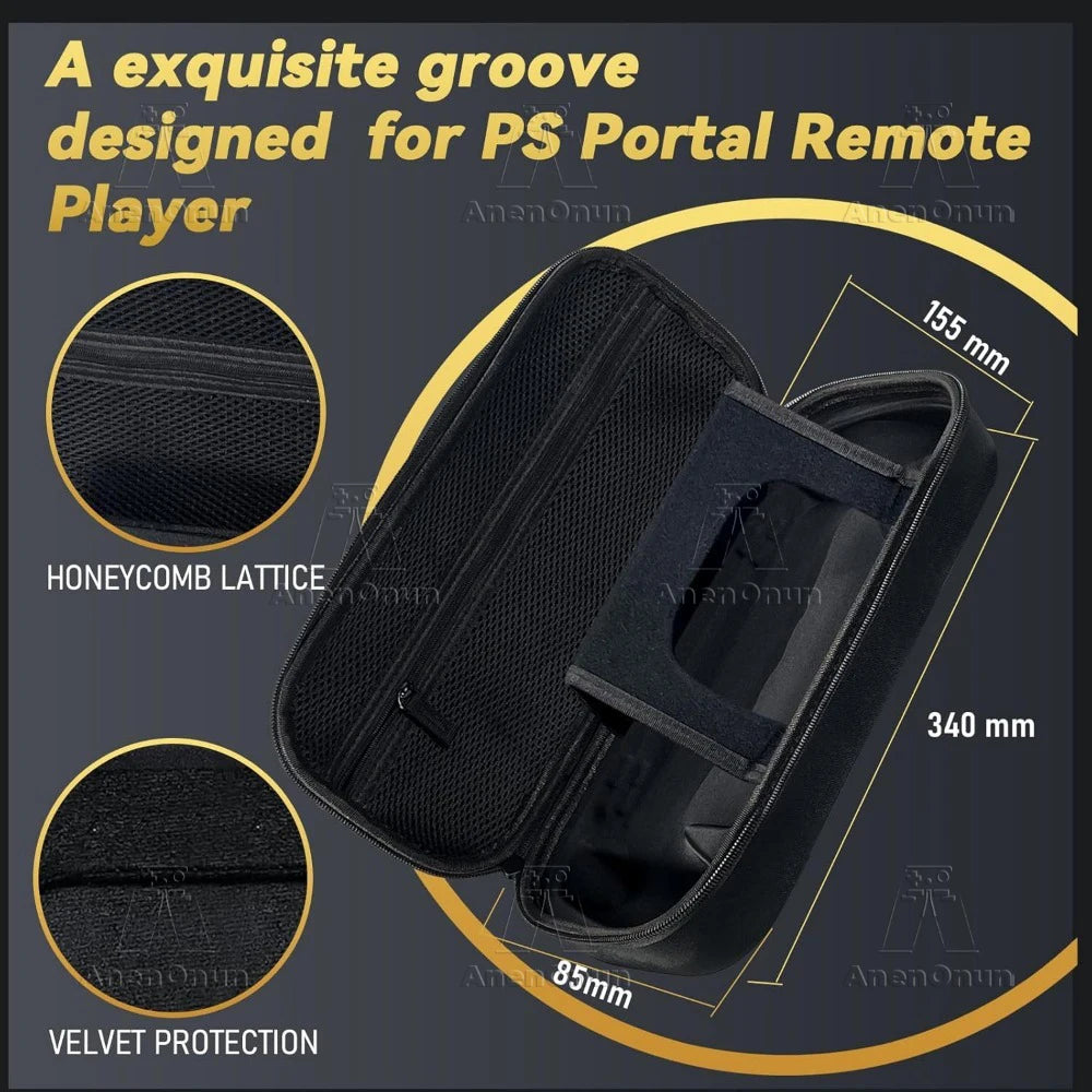 Portable Storage Bag for PS Portal Anti-fall Anti-scratch All-round Protection Travel Carrying Case Black EVA Hard Shell Handbag