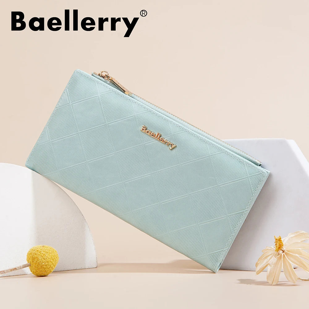 Baellerry Korean Style Small Wallet Women - PU Leather Zipper Pocket, Mini Card Holder for Daily Essentials