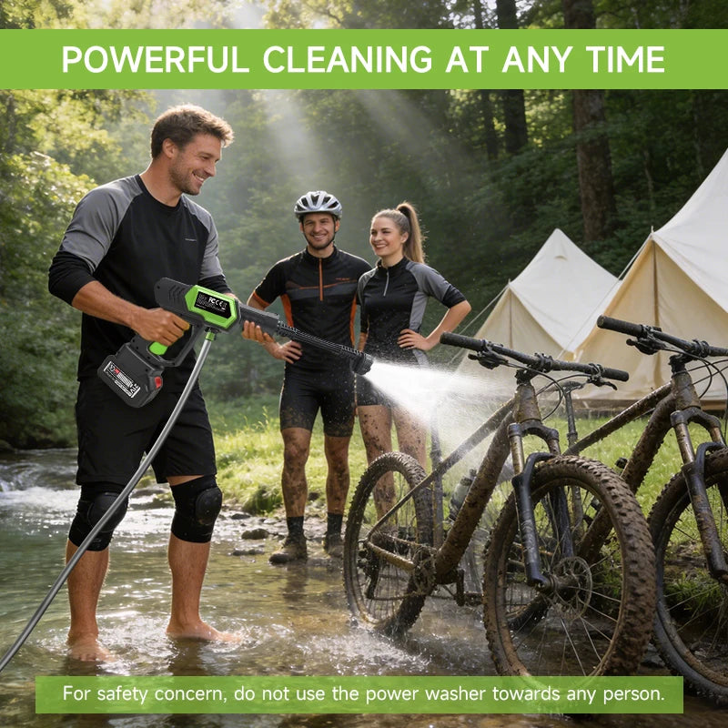 Hippcron Cordless Pressure Washer 1450PSI Portable Power Cleaning 6-in-1 Adjustable Nozzle All-in-One for Car Home Garden