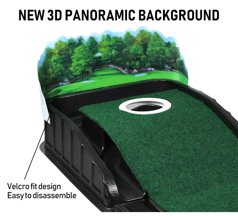 Portable Golf Practitioner Indoor and Outdoor Golf Putting Green Trainer Mat Mini Golf Green Putter Mat Portable For Home Office