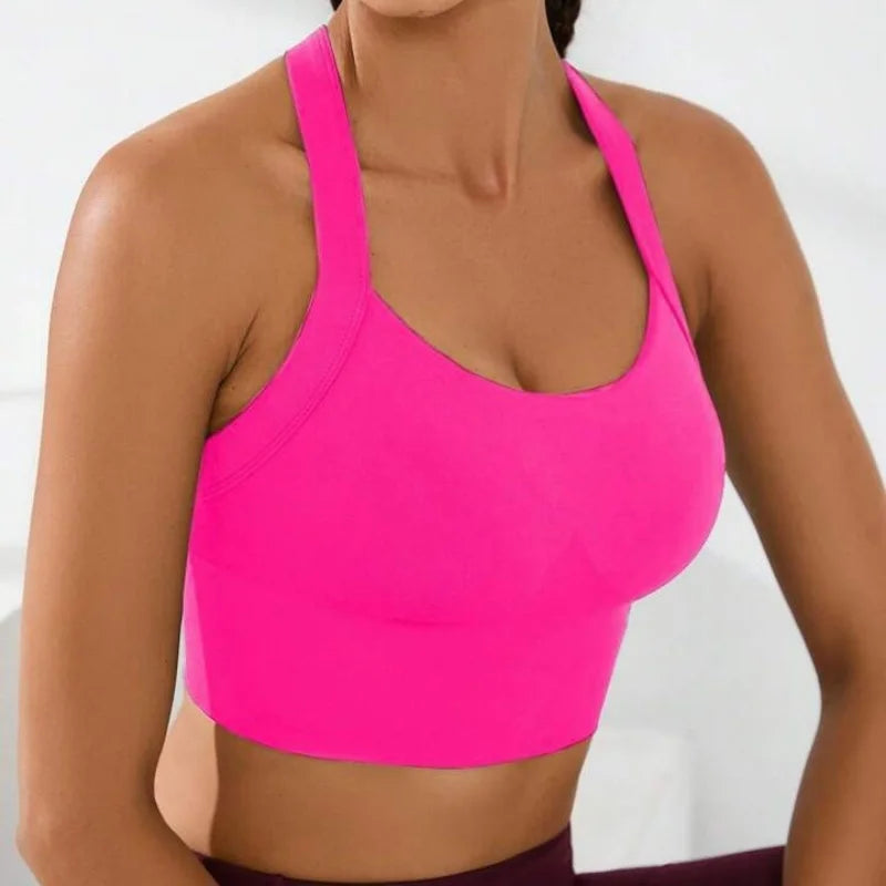 Sports and beautiful back bra set, cross-back sports bra, no chest pad, adjustable size, and can be worn inside normally.