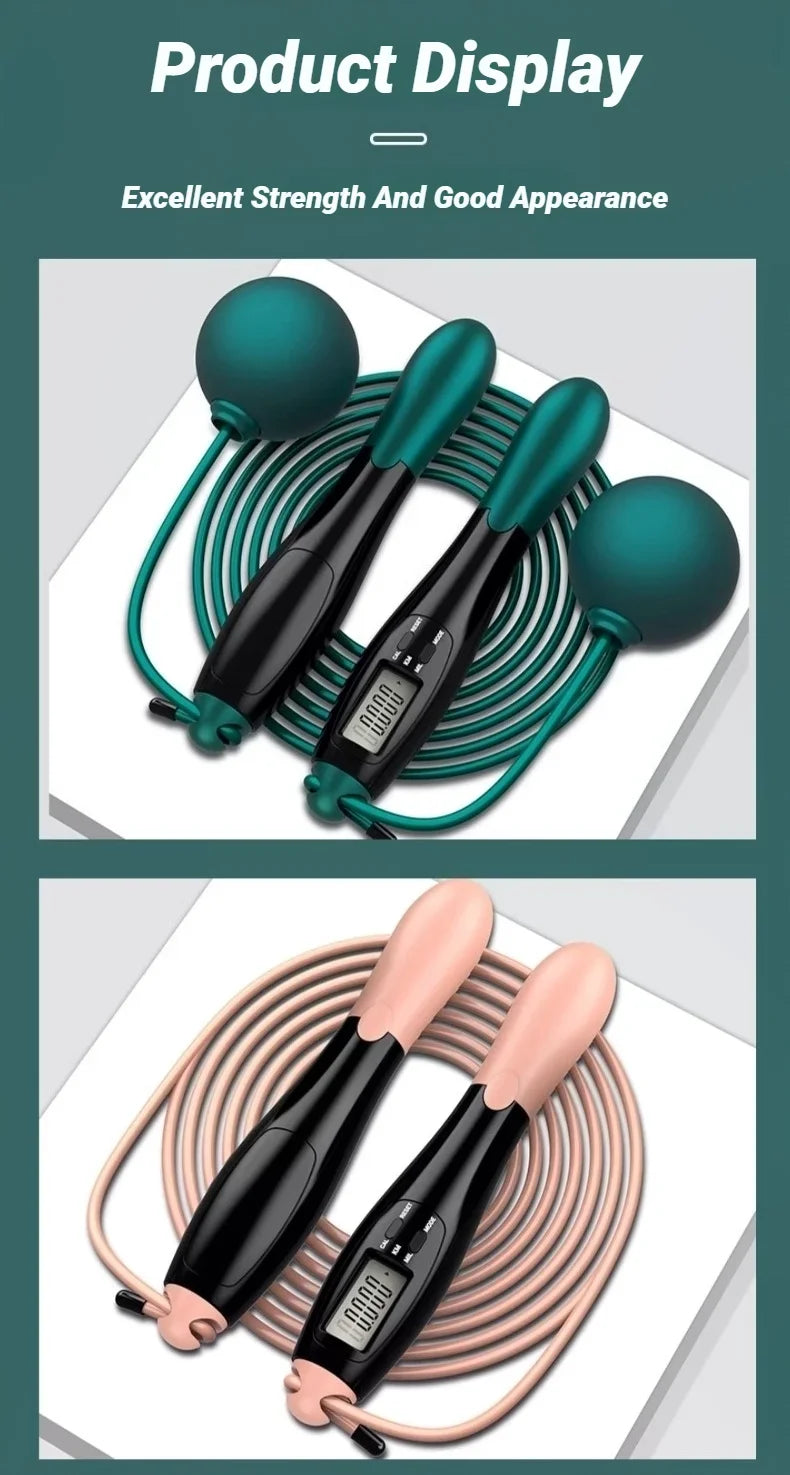 Counting Jump Rope Steel Skipping Exercise Adjustable Fitness Gym Training Home Equipment Sports Adult Student Exam