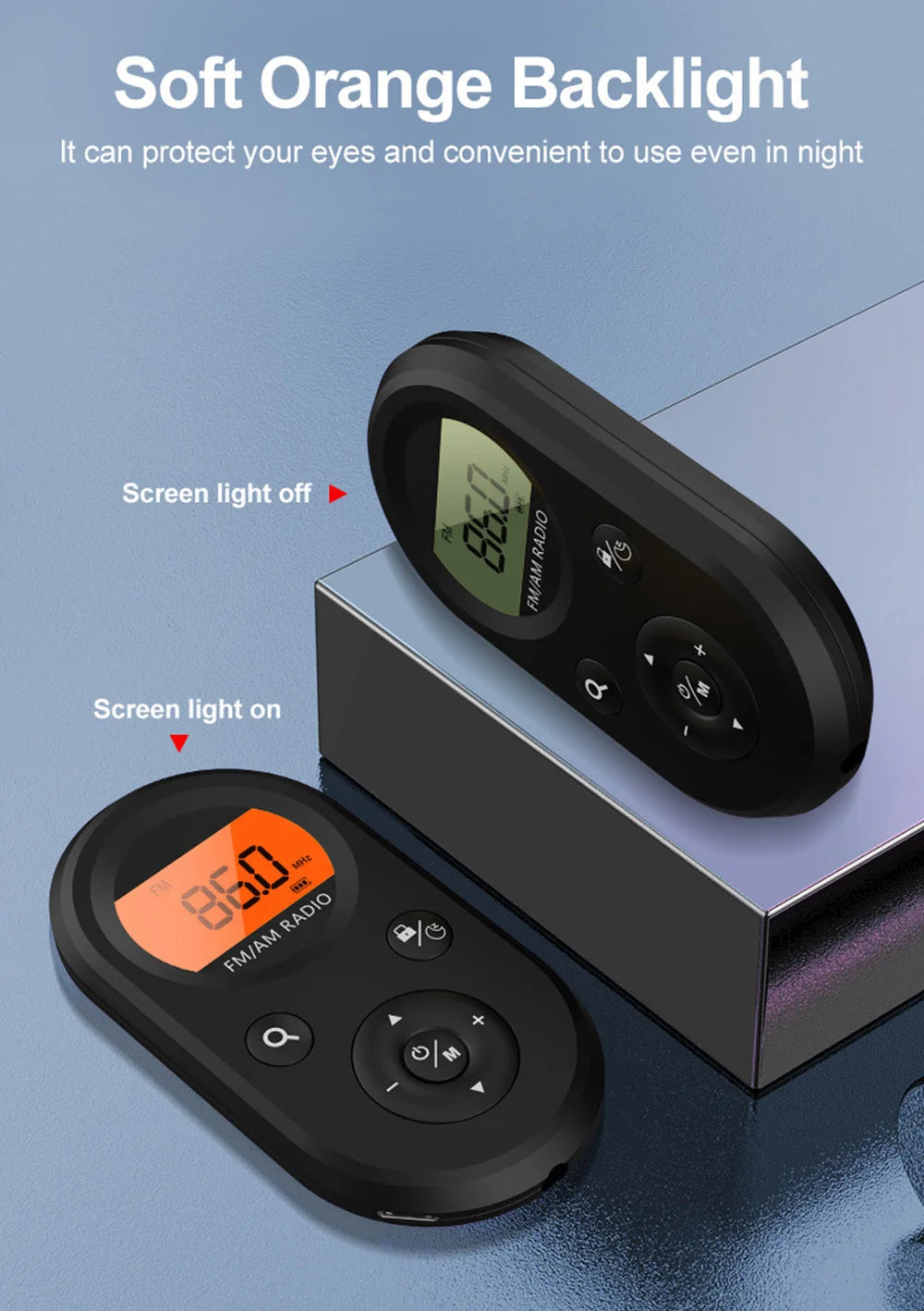 Portable Pocket Radio, Rechargeable AM/FM Radio with Long Battery Life, Stereo Earphone, Sleep Timer, Small Digital Transistor