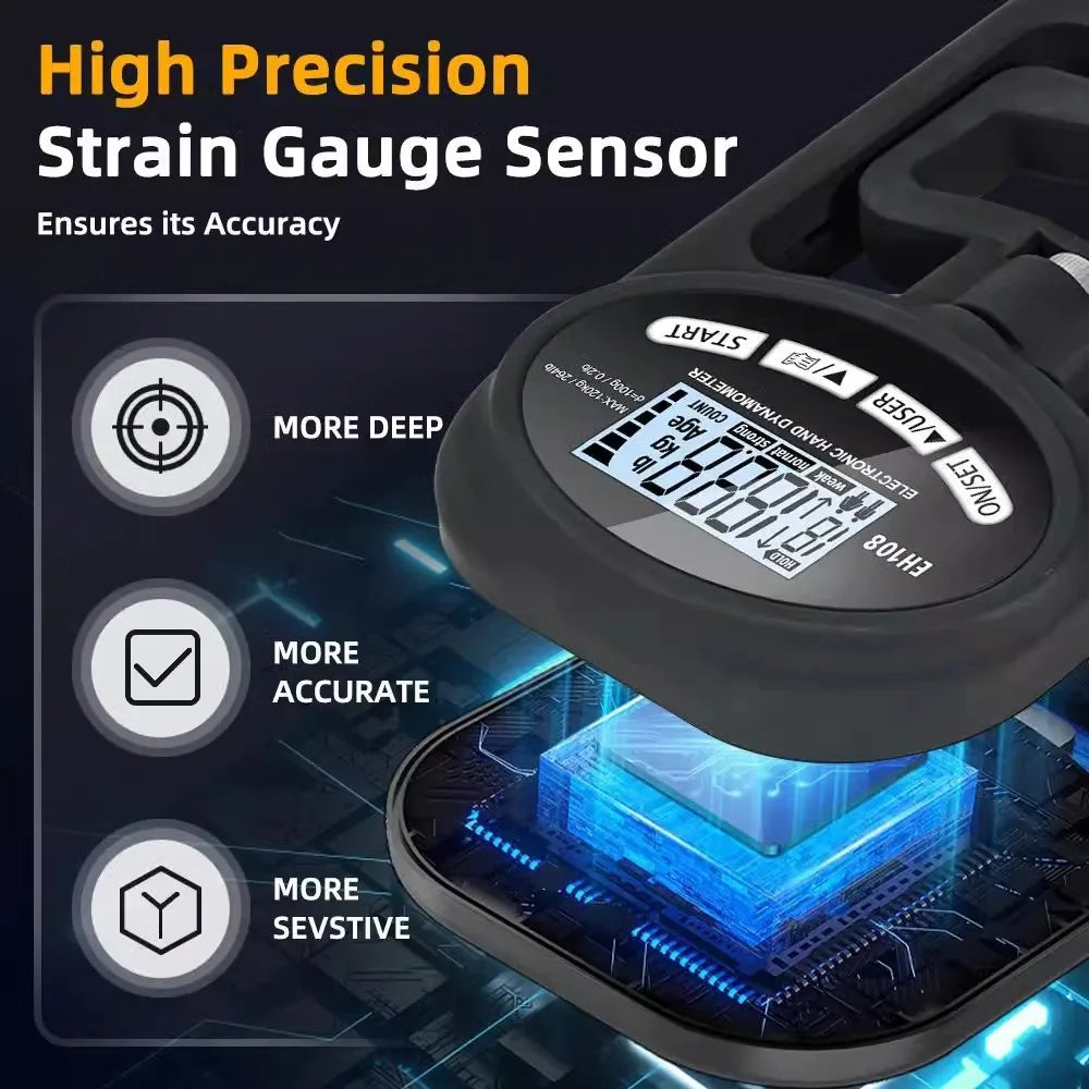 Electronic Grip Strength Tester Indoor Outdoor Sports Equipment Students High School Entrance Exam Preparation Fitness Meter