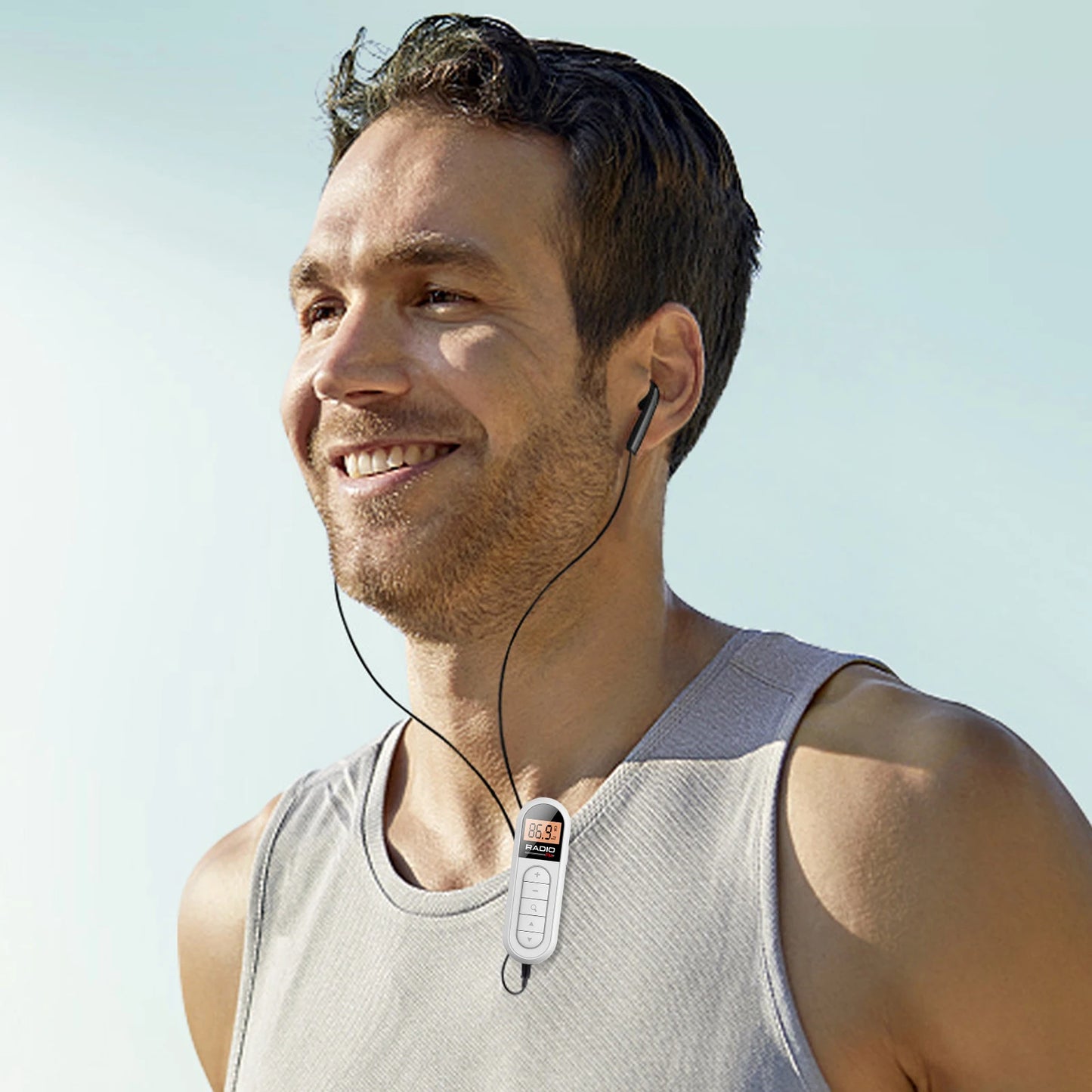 Portable FM Radio with Digital Tuning LCD Display Digital Radio with Headphones and Belt Clip for Gym Jogging Walking Camping