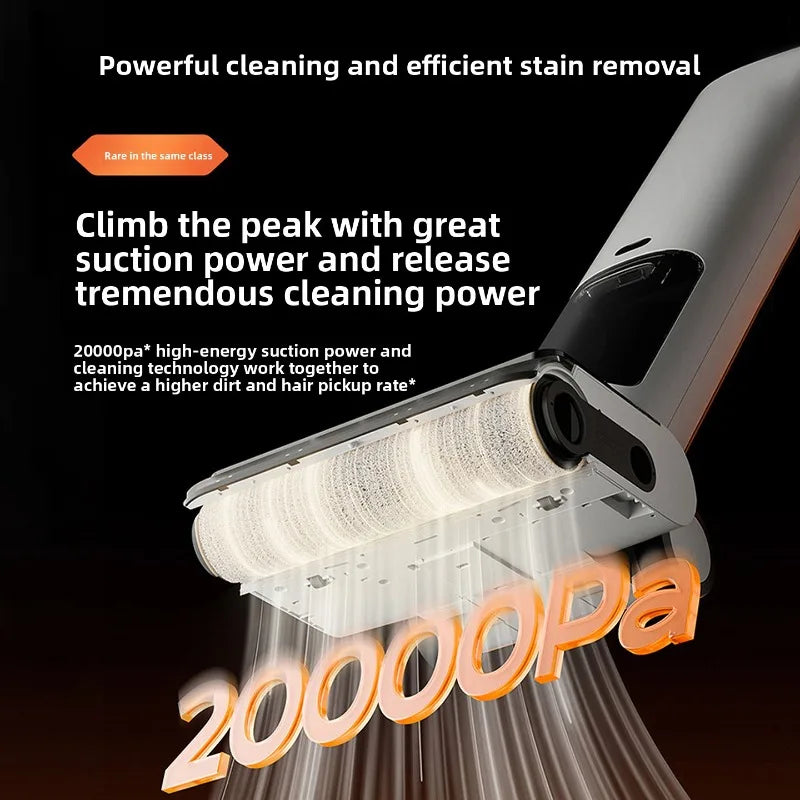 Cordless Houseuse Floor Washer (Wash, Mop, & Vacuum 3-in-1) – 180° Lay-Flat Design, High Suction, Foam Cleaning