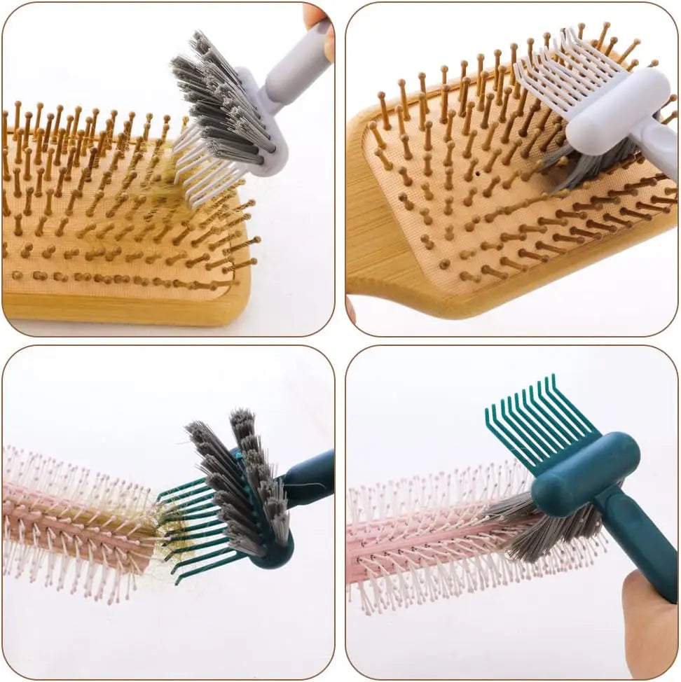 1/2 Pcs Hair Brush Cleaning Tool 2-In-1 Comb Cleaning Brush Comb Cleaner Brush Mini Remover Removing Dust Cleaning Supplies