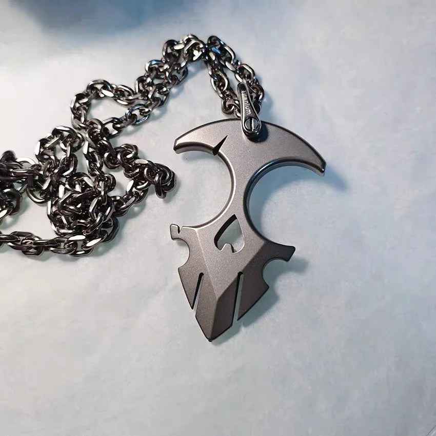 TC4 Titanium Multi Purpose Tool Outdoor Multifuction Keychain Necklace pendant Anti-personal  EDC tools for Camping Hiking