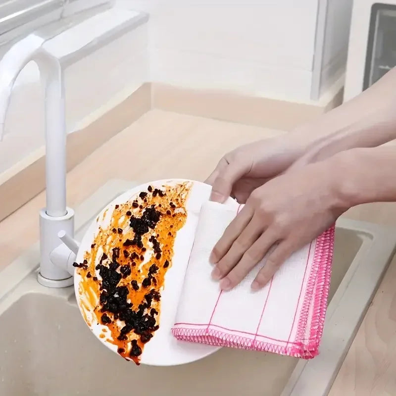 Anti-Oil Kitchen Towel Microfiber Kitchen Cleaning Cloth Super Absorbent Cotton Gauze Dish Cleaning Towels Kitchen Accessories